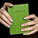 Passport Cover, Case, Holder for Travel, Animal Friendly Leather, 10 Colors - Green