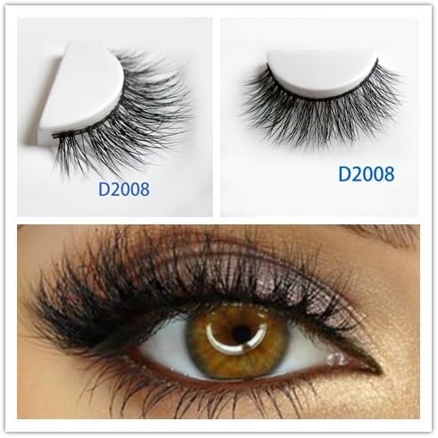 LUXURY 3D Mink Fur False Eyelashes Extensions 100% Hand Made 24Styles 1Pair (D2008)