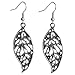 Yazilind Earring Plated Silver Leaf Shape Alloy Earring Plated Silver Diameter:2.1In Wide:1.4 In Free, Silver