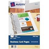 Avery Mini Business Card Pages, Clear, 5.5 x 8.5 inches, Pack of 5 (76025)