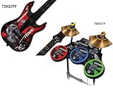 Protective skins for Guitar Hero 4 "World Tour" Guitar and Drum Set - fits  ....