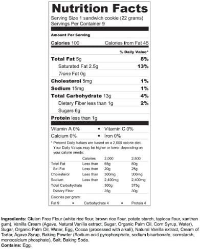 My Dad's Cookies® Gluten Free Chocolate Sandwhich Cookie 6oz Package