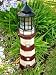 Decorative Garden Solar Powered Large Lighthouse Fiberglass Solar Light (RED/IVORY)