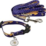 Minnesota Vikings Dog Collar & Leash Set