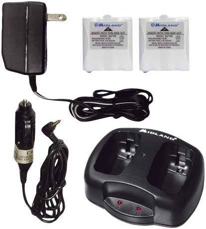 Midland® - AVP6 - Dual Battery and Charger Pack for LXT Two-Way Radios - Charging Station for Long-Range Walkie Talkies
