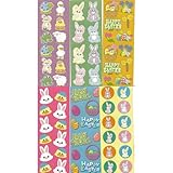 100 ~ Easter Sticker Sheets ~ Over 1000 Stickers ~ Sheets Approx. 2" X 6" ~ New ~ Bunnies, Eggs, Chicks, Baskets, Daffodils, Frogs, Turtles, More!