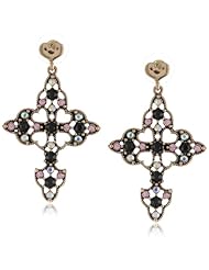 Betsey Johnson "Angel Devil" Cross Drop Earrings