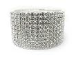Silvertone Nine Row Rhinestone Stretch Bracelet Fashion Jewelry