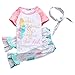 Little Girls Letters Feather T-shirt and Ruffle Cropped Pants Outfit