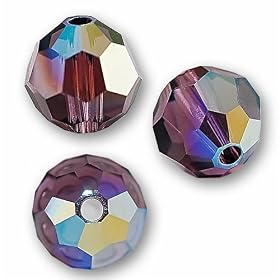 10 Round 6mm (5000) Swarovski Crystal Beads AMETHYST AB.