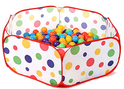 VIAHART 59 Inch by 18 Inch Polka Dot Ball Pit Ball Pool Ball Tent Playpen with Zippered Storage Bag for Toddlers Pets | Balls not Included