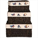 3 Piece Lidded Box Set with Construction Trucks