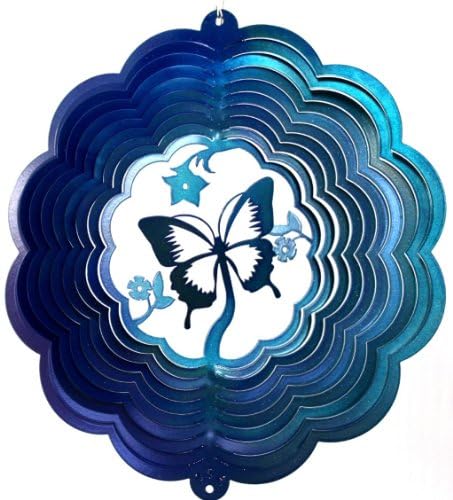 12" Butterfly Single 3d - Color Fusion Tea/blu Starlight, Made in the Usa, 18 Gauge Stainless Steel, Lifetime Rustproof Guarantee