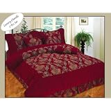 Burgundy Chenille Queen Size Bed in a Bag Comforter Set