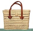 Moroccan Straw Summer Beach / Shopper / Tote Bag 14"x10"x9"