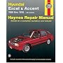 Hyundai Excel and Accent Automotive Repair Manual: 1986 to 1998 (Haynes Automotive Repair Manuals)