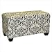 Upholstered Storage Bench in Traditions Black and White