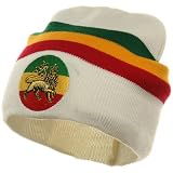 Rasta Beanie-White Lion W28S16C