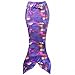 Owone Box Girls 3 Pcs Swimmable Princess Mermaid Tail Bikini Bathing Swimsuit Swimwear Purple 7T, Rainbow 2, 6-7 Years