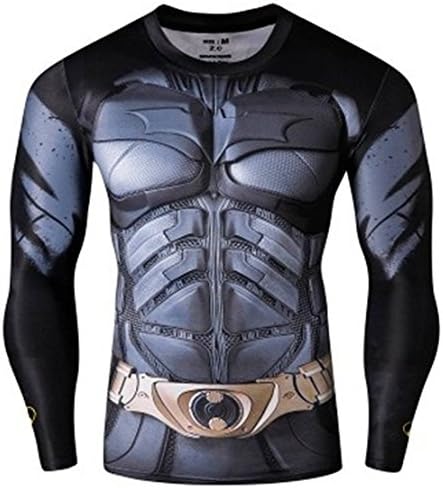 Superman Batman Spiderman Logo Men Compression Shirt Top Long Sleeve (L, 05)