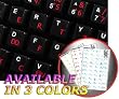 POLISH (214) KEYBOARD STICKERS WITH RED LETTERING ON TRANSPARENT BACKGROUND