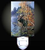 Autumn River Moose Decorative Night Light