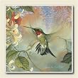 AbsorbaStone Coaster set~ Hummingbird Honeysuckle ~4 Tile Drink Coasters ~ code 727