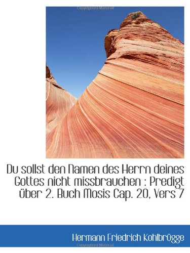 Du sollst den Namen des Herrn deines Gottes nicht missbrauchen : Predigt über 2. Buch Mosis Cap. 20,