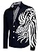 Coofandy Men's Fashion Print Dress Shirt Casual Cotton Button Down Shirts Navy Blue Large