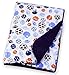 Baby Bucket Double Layer Velvet Fleece White Animal Newborn Baby Blanket (Size 102cm X 76cm) (M. Blue) RS.480.00