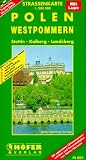 H�fer Stra�enkarten, Polen, Westpommern: Stettin, Kolberg, Landsberg. Mit separatem Ortsnamenverzeichnis und Innenstadtplan von Stettin