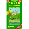 H�fer Stra�enkarten, Polen, Westpommern: Stettin, Kolberg, Landsberg. Mit separatem Ortsnamenverzeichnis und Innenstadtplan von Stettin