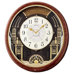 Seiko Melodies In Motion Clock Brown Burled Pattern Case Plays one of 6 Hi-Fi Melodies One... by Be the first.