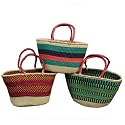 Basket African Market Oval Gambi Straw - Bamboula #BSKG10