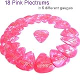 → Cheap 18 Pink Plectrums Guages 0.71mm and 1.21mm – Professional & PERFECT FOR ANY GUITAR – Affordable Price!