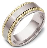 8mm cable wedding band ring (Platinum)