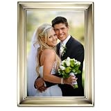 Lawrence Frames Brushed Brass 5 by 7 Metal Picture Frame