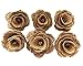 David Tutera Burlap Flowers - Brown - 2.5 x 1 inches - 6 Pieces