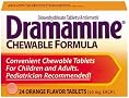 Dramamine Motion Sickness Relief, Chewable Formula, Orange (24 Tablets)