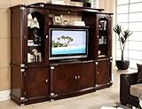 Cherry Finish Wood Wall Unit TV Stand Entertainment Center