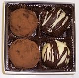 Scott's Cakes Cocoa Covered Dark & White and Dark & White Chocolate Truffles 4 Pack Box