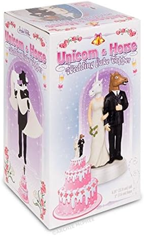Unicorn & Horse Novelty Wedding Cake Topper-6 1/4" High