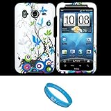 Blue Flower Design Protective 2 Piece Snap On Crystal Hard Case Cover for H ....