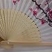 Mikey Store 1PC Folding Fan Delicate Japanese Plum Blossom Design Silk Costume Party (White 1)