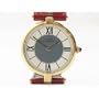 Vintage/Antique watch: RARE Pre-Owned Men's Cartier Watch Vermeil Unique Dial Swiss Quartz 1990's