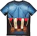 Marvel Captain America Men's Cappin Stance T-Shirt, White Sublimated, Large