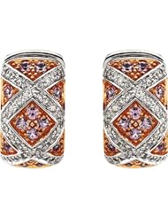 Genuine Pink Sapphire & Diamond Earrings