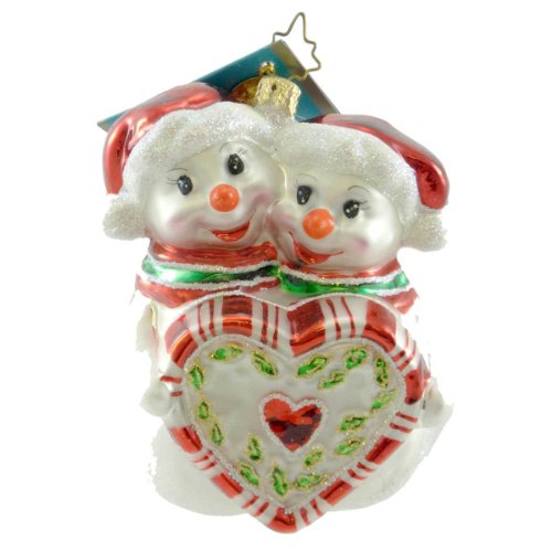 Radko FROSTY-COZY 1013118 Ornament Snowmen Heart New