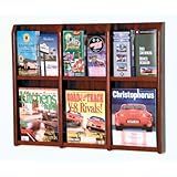Wooden Mallet 6-Magazine/12-Brochure Divulge Wall Display with Brochure Inserts, Mahogany