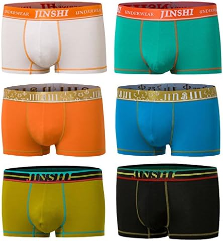 JINSHI Men's Soft Solid Boxer Briefs Bamboo Underwear Pack 6P-A XXXL